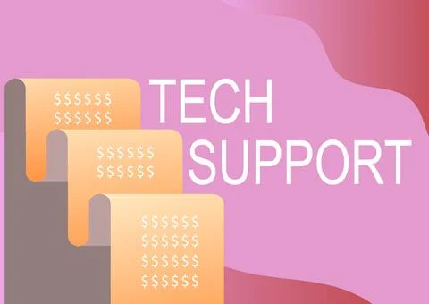 Text caption presenting Tech Support. Internet Concept Assisting individuals who Stockillustratie