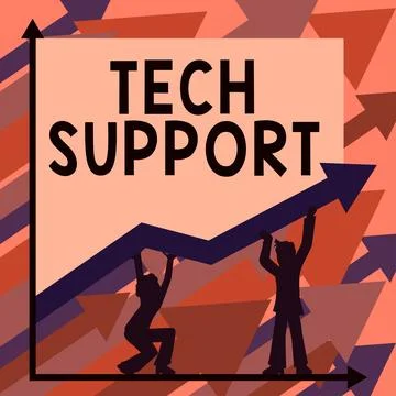 Text caption presenting Tech Support. Word for Assisting individuals who are イラスト素材