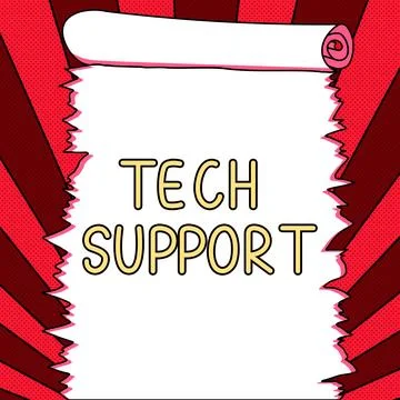 Text caption presenting Tech Support. Business concept Assisting individuals who Stockillustratie