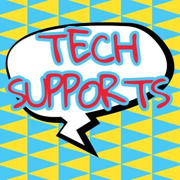 Text caption presenting Tech Supports. Business idea Help given by technician 스톡 일러스트