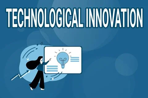 Text caption presenting Technological Innovation. Business approach New Stock Illustration