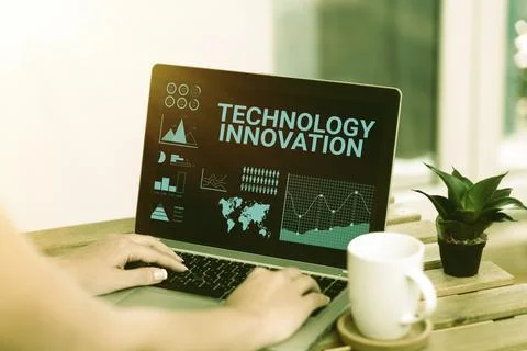 Text caption presenting Technology Innovation. Conceptual photo advanced net Stock Photos