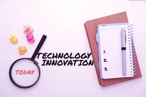 Text caption presenting Technologyandinnovation. Conceptual photo Application of Stock Photos