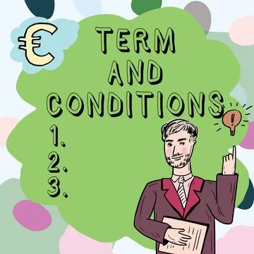 Text caption presenting Term And Conditions. Internet Concept Policies and Rules Illustration