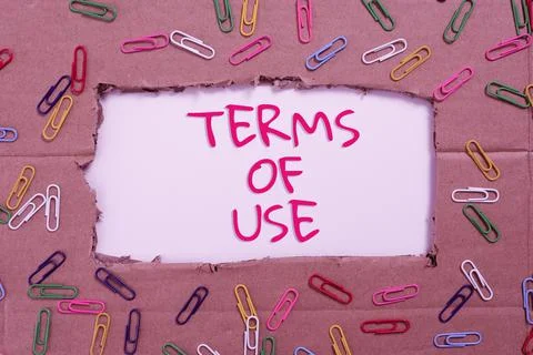 Text caption presenting Terms Of Use, Internet Concept Established conditions Stock Photos