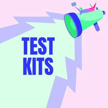 Text caption presenting Test Kits. Internet Concept tools used to detect the Stock Illustration