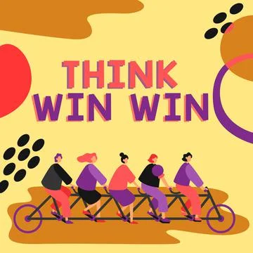 Text caption presenting Think Win Win. Business showcase Request for information Stockillustratie