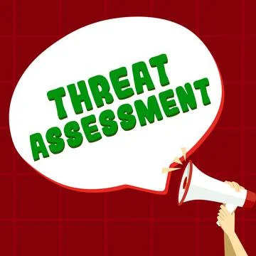 Text caption presenting Threat Assessment. Business approach determining the 库存插图