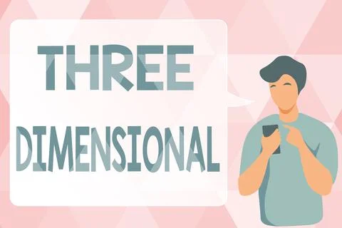 Text caption presenting Three Dimensional. Business overview Things that have 스톡 일러스트