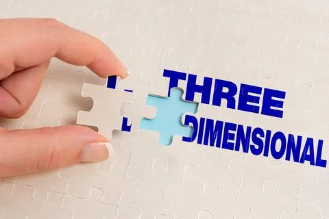 Text caption presenting Three Dimensional. Business concept Things that have 스톡 사진