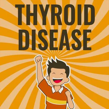 Text caption presenting Thyroid Disease. Internet Concept the thyroid gland Stock Illustration