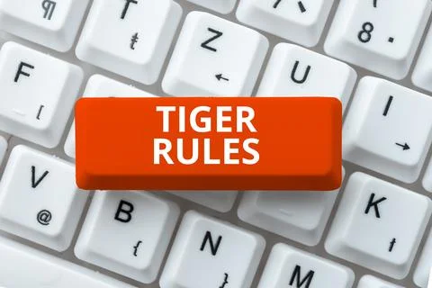 Text caption presenting Tiger Rules. Conceptual photo Willpower and personal Stock Photos