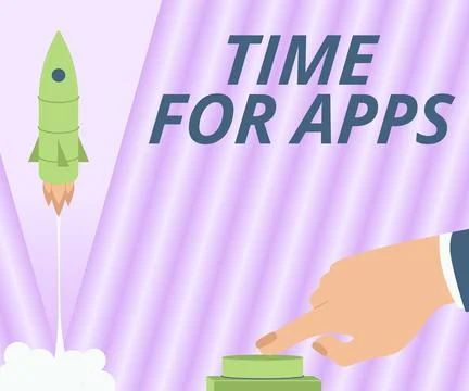 Text caption presenting Time For Apps. Business showcase The best fullfeatured Illustrazione stock
