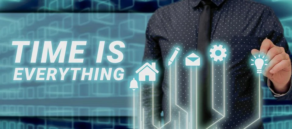 Text caption presenting Time Is Everything. Word Written on significance of time Foto stock