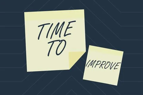 Text caption presenting Time To Improve. Word Written on Telling someone to 스톡 일러스트