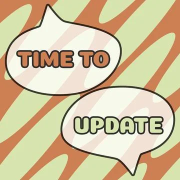 Text caption presenting Time To Update. Word for American brand United States Illustrazione stock