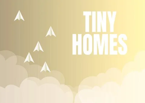 Text caption presenting Tiny Homes. Business approach houses contain one room イラスト素材
