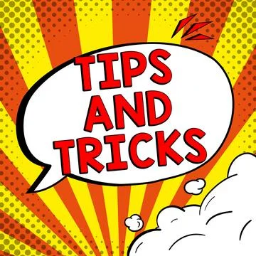 Text caption presenting Tips And Tricks. Business overview helpful advices that Illustrazione stock
