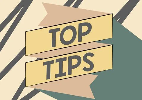 Text caption presenting Top Tips. Business concept small but particularly useful イラスト素材