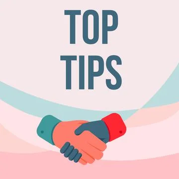 Text caption presenting Top Tips. Business concept small but particularly useful Stock Illustration