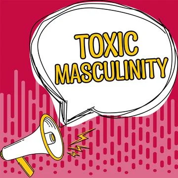 Text caption presenting Toxic Masculinity. Business showcase describes narrow Stock Illustration