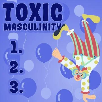 Text caption presenting Toxic Masculinity. Internet Concept describes narrow Stock Illustration