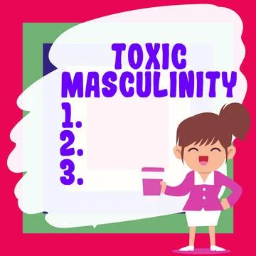 Text caption presenting Toxic Masculinity. Conceptual photo describes narrow Stock Illustration