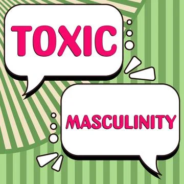 Text caption presenting Toxic Masculinity. Business showcase describes narrow Stock Illustration
