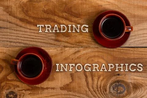 Text caption presenting Trading Infographics. Business overview visual Stockfoto's