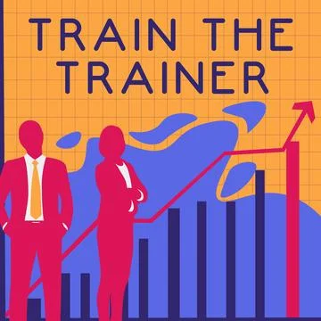 Text caption presenting Train The Trainer. Business approach identified to teach Illustration