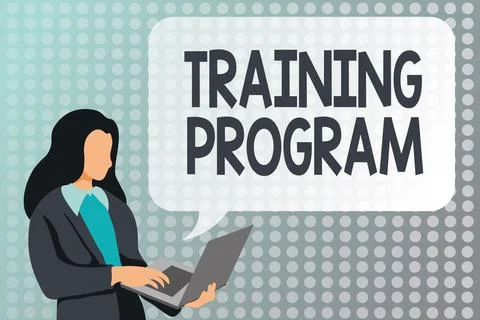 Text caption presenting Training Program. Word for learn specific knowledge or Ilustración de archivo