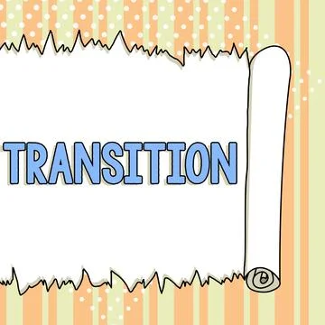 Text caption presenting Transition. Business approach a dramatic or sweeping Illustrazione stock