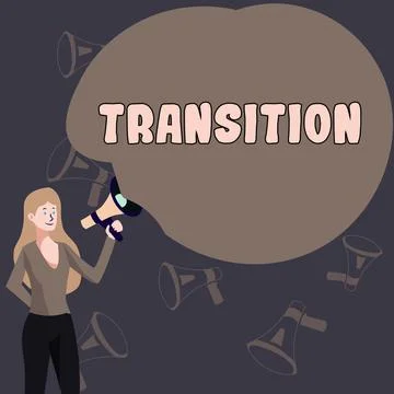 Text caption presenting Transition. Business showcase a dramatic or sweeping Illustrazione stock