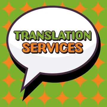Text caption presenting Translation Services. Conceptual photo organization that Stock Illustration