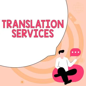 Text caption presenting Translation Services. Business concept organization that Stock Illustration
