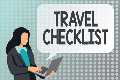 Text caption presenting Travel Checklist. Business approach a list of things to Stock Illustration