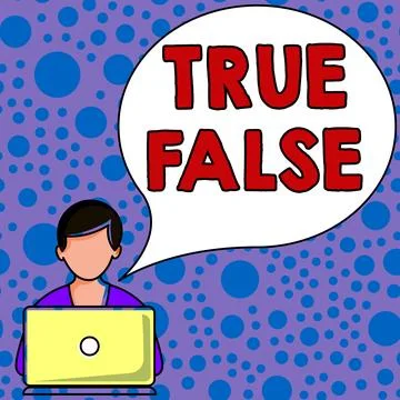 Text caption presenting True False. Business concept a test consisting of a Stock Illustration