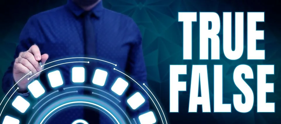 Text caption presenting True False. Business approach a test consisting of a Stock Photos