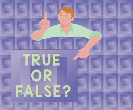 Text caption presenting True Or Falsequestion. Conceptual photo series of Stock Illustration