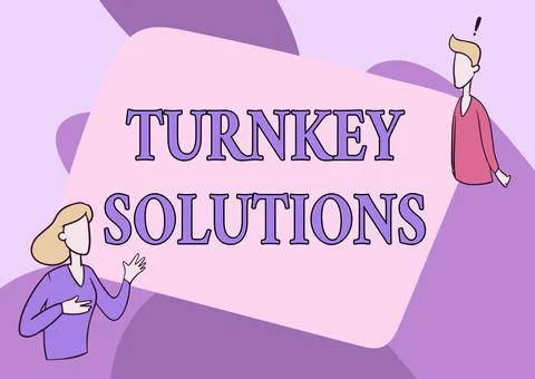 Text caption presenting Turnkey Solutions. Word Written on immediately easily Illustrazione stock