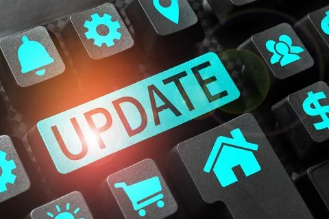 Text caption presenting Update. Business idea Up to date Make something more 스톡 사진