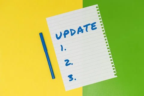 Text caption presenting Update. Internet Concept Up to date Make something more 스톡 사진