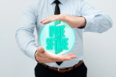 Text caption presenting Update Software. Word for replacing program with a newer 스톡 사진