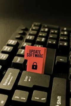 Text caption presenting Update Software. Business approach replacing program 스톡 사진