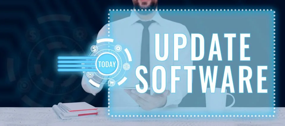 Text caption presenting Update Software. Business concept an application patch Stock Photos