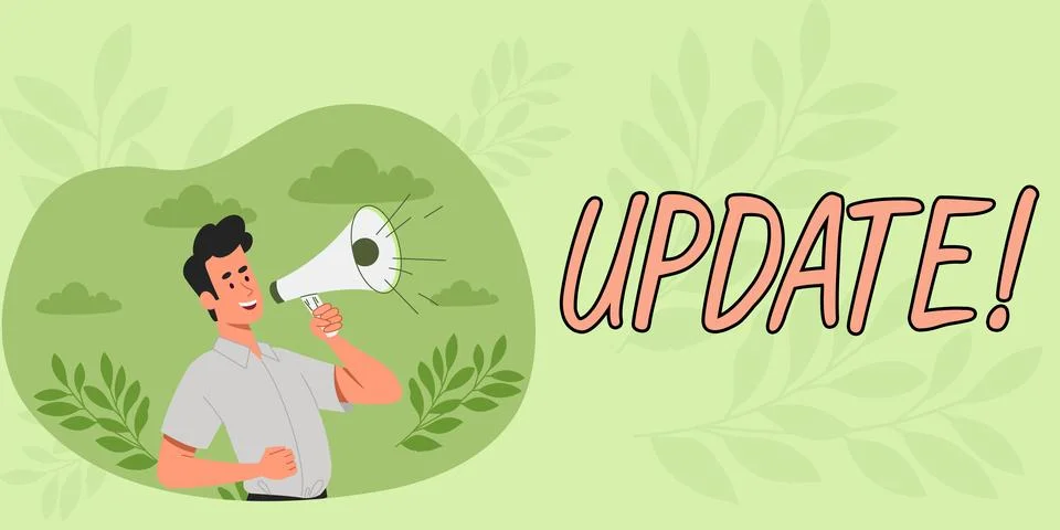 Text caption presenting Update. Word for Up to date Make something more modern イラスト素材