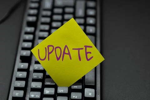 Text caption presenting Update. Word for Make something more modern Adding new Stock-Fotos