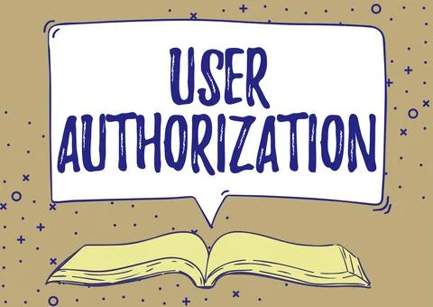 Text caption presenting User Authorization. Word for security mechanism to 스톡 일러스트