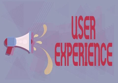 Text caption presenting User Experience. Concept meaning using website Stock Illustration