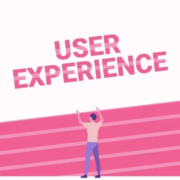 Text caption presenting User Experience. Business overview using website Stock Illustration